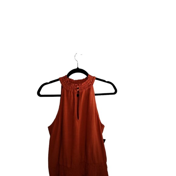 Women’s INC Medium Coral, no sleeves, 100% cotton, Halter Top - Picture 3 of 14